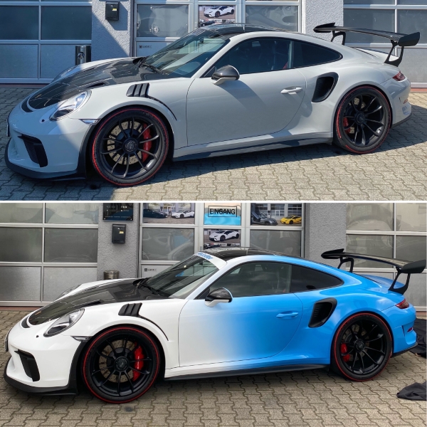 Porsche – GT3 RS Weissach – Fahrzeugfolierung im Fade Design